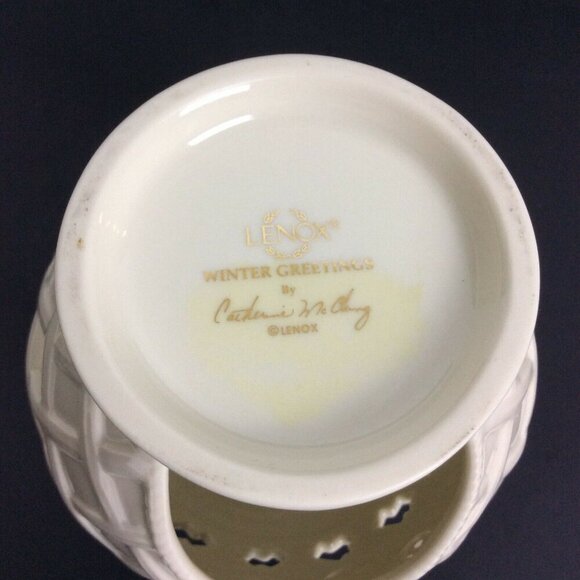 Lenox Holiday Winter Greetings Ceramic Tea Candle Holder & Tart Warmer - Picture 7 of 7